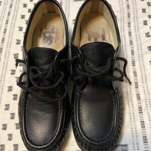 SAS Siesta Walking Shoes Women's Size 8M Black Leather Lace Up Made In USA